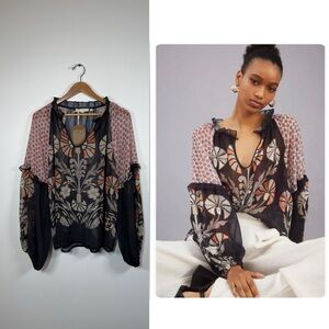 Anthropologie Forever That Girl Raglan Peasant Blouse